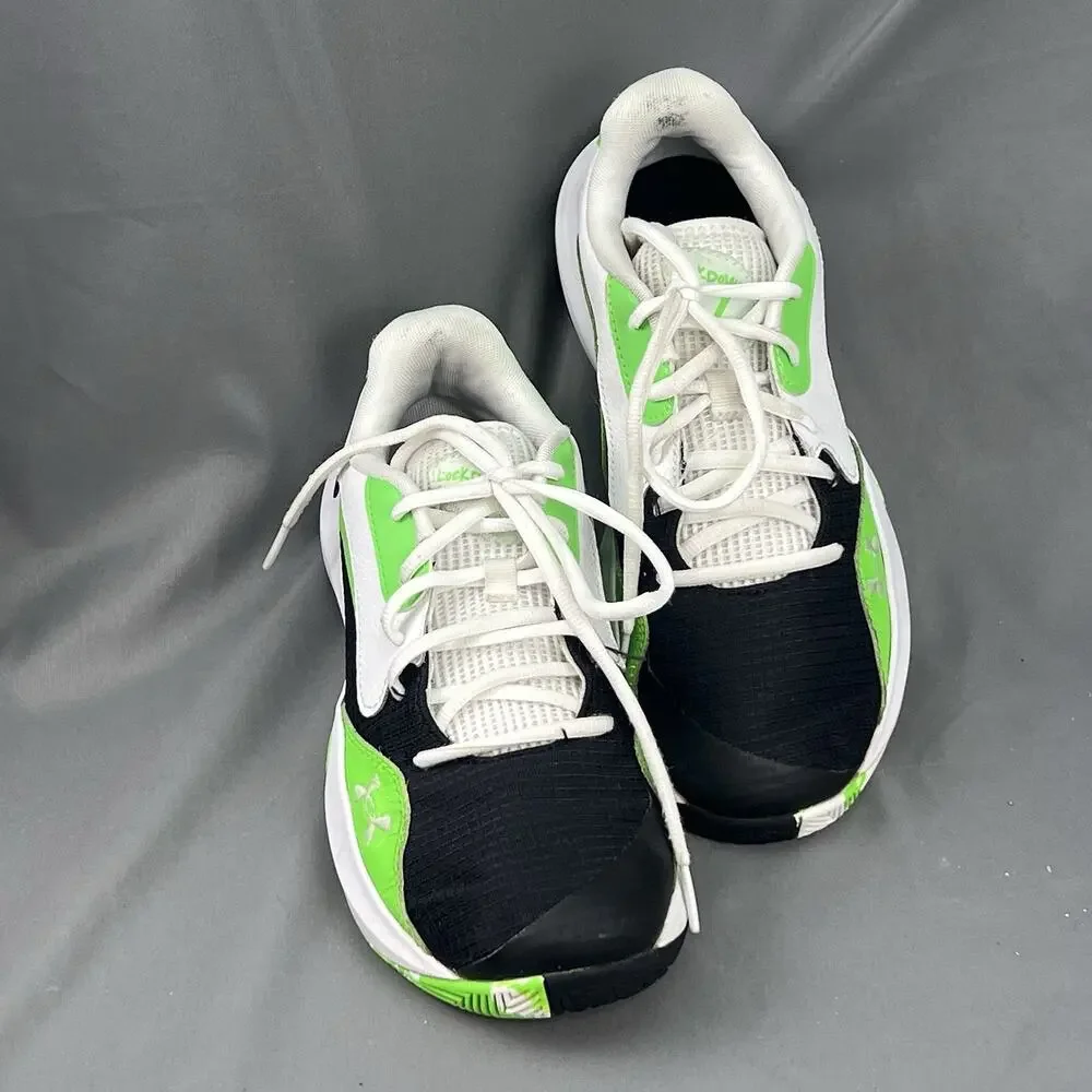 Under Armour Lockdown 7 Low Women’s 9 Men’s 7.5 Black Green Basketbal